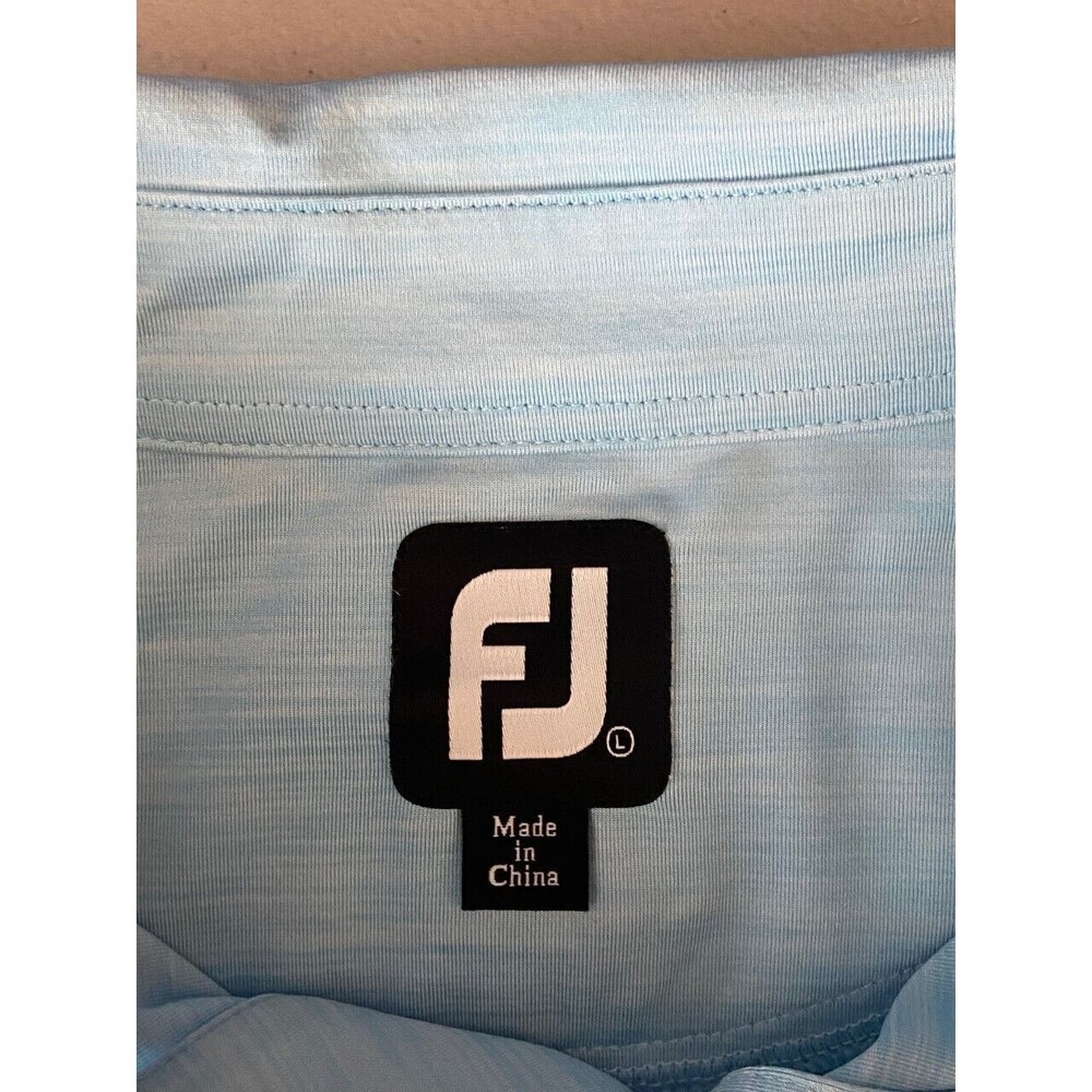 Footjoy LPGA Mens Large Blue Heathered Short Sleeve Golf Polo Shirt - Picture 3 of 4